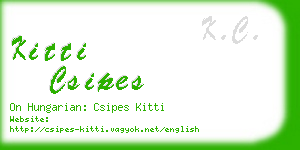 kitti csipes business card